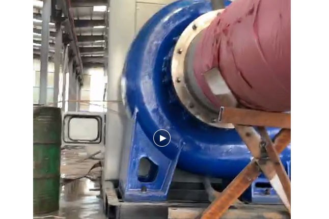 米兰(中国)泵业流量5100立方大型柴油机混流泵机组测试中